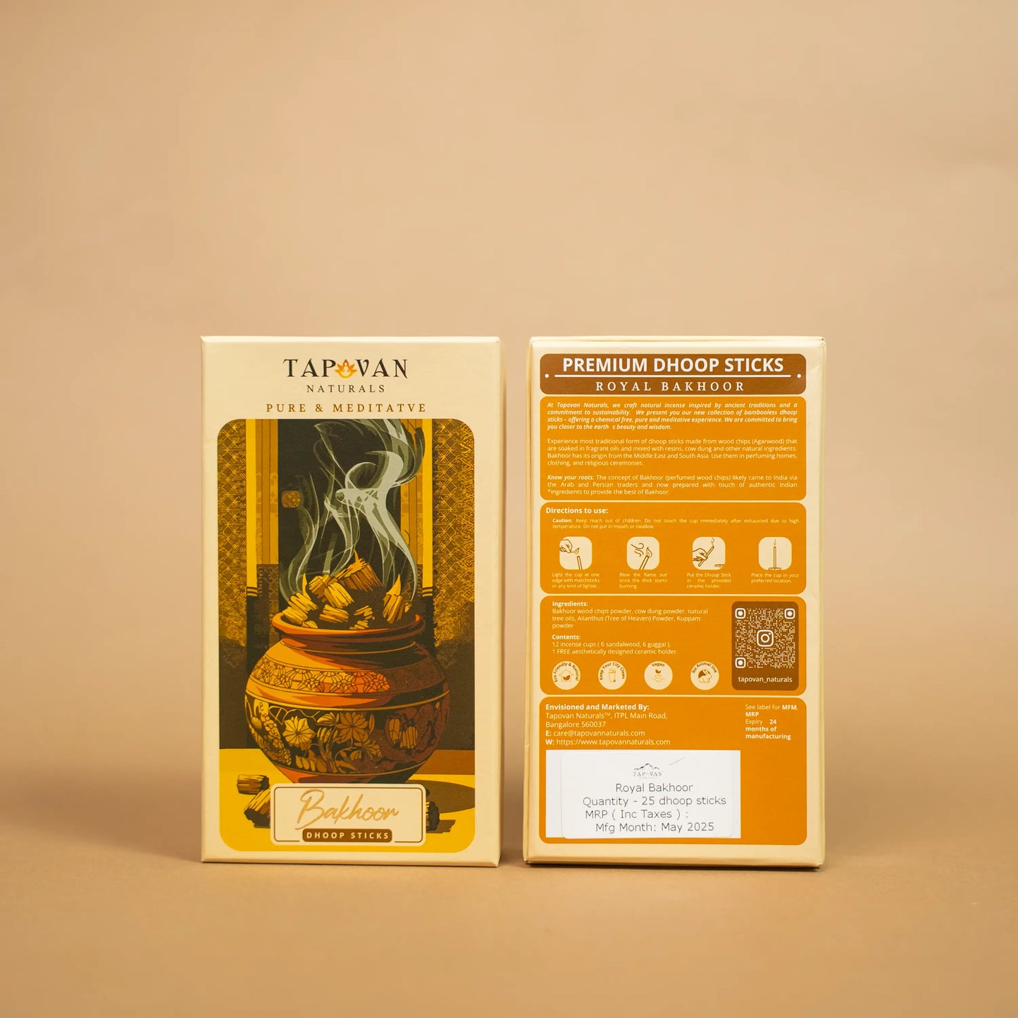 Royal Bakhoor Luxury Bambooless Dhoop Sticks, Calm and Positive