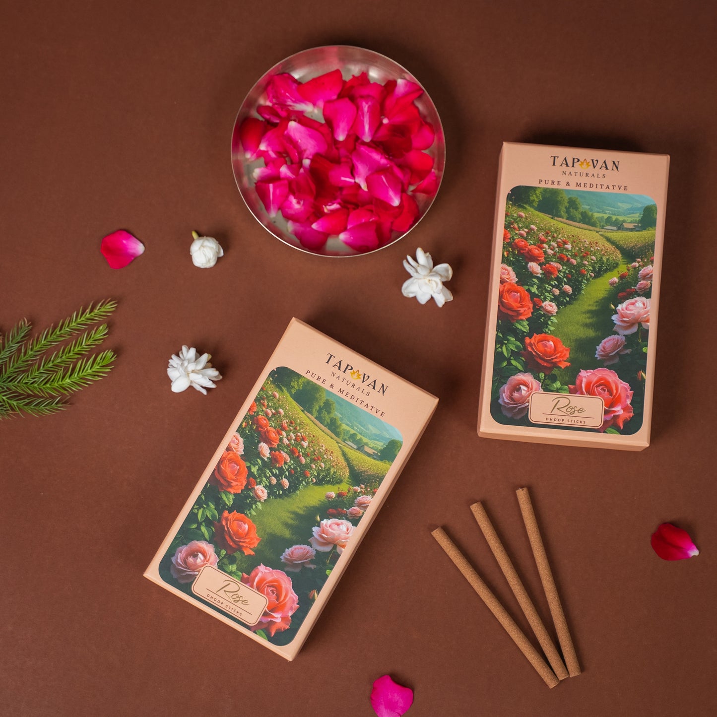 Blissful Rose Luxury Bambooless Dhoop Sticks, Yoga and care