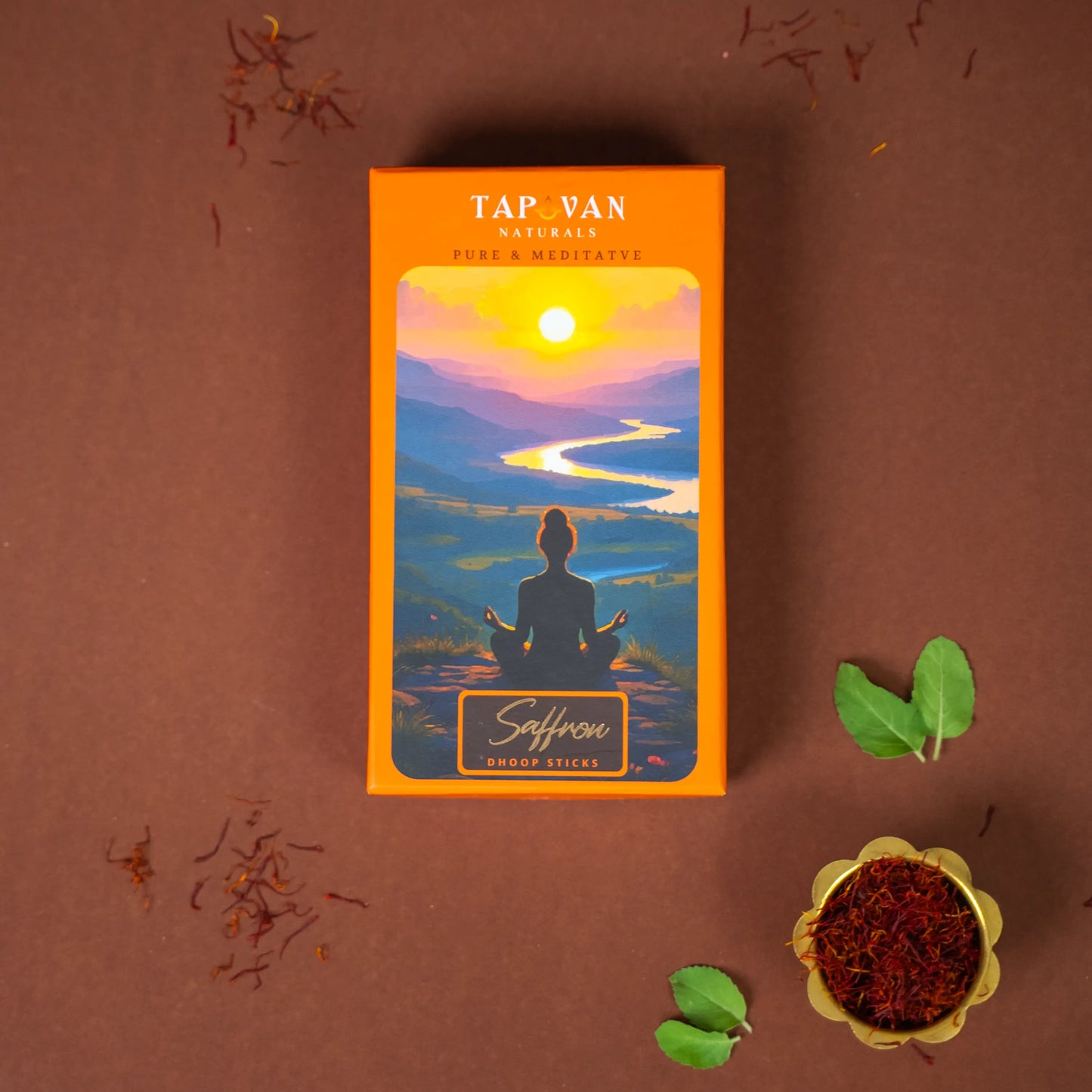 Sacred Saffron Luxury Bambooless Dhoop Sticks, Deep meditation and serene