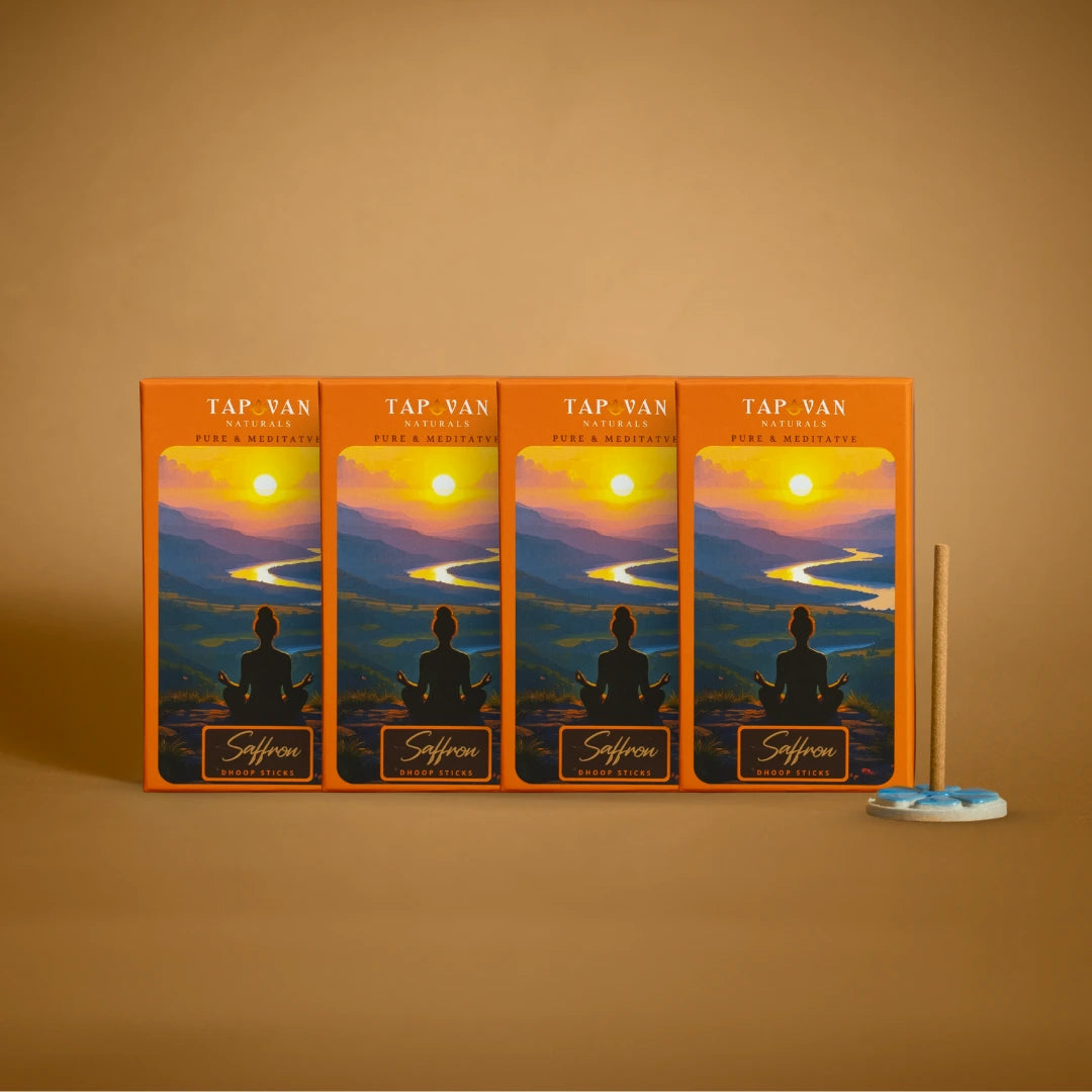 Sacred Saffron Luxury Bambooless Dhoop Sticks, Deep meditation and serene