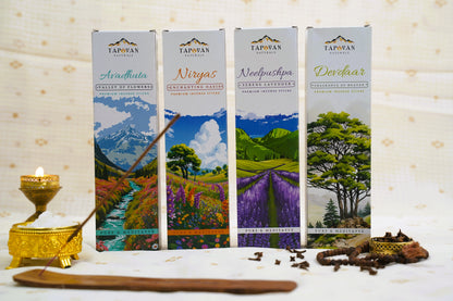 PREMIUM FOREST & FLORA COLLECTION (160 Sticks, Pack of 4) -  VALLEY OF FLOWERS, ENCHANTING OASIS, LAVENDER, DEVDAAR