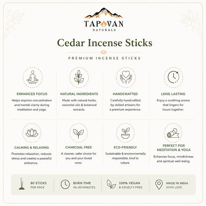 Havenly Cedar Incense Sticks Pack of 4