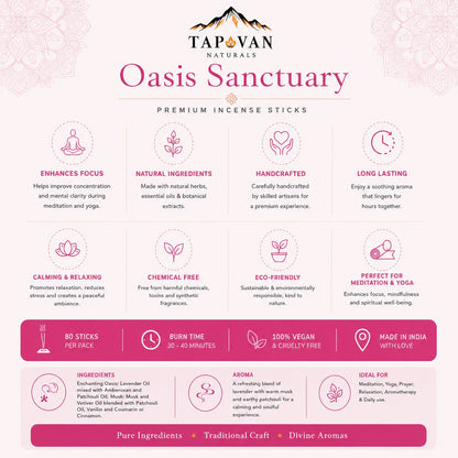 Oasis Flora and Sanctuary Musk Incense Sticks Pack with Stick Stand