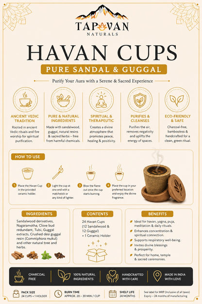 Sandal & Guggal Sambrani Havan Cups Pack of 2