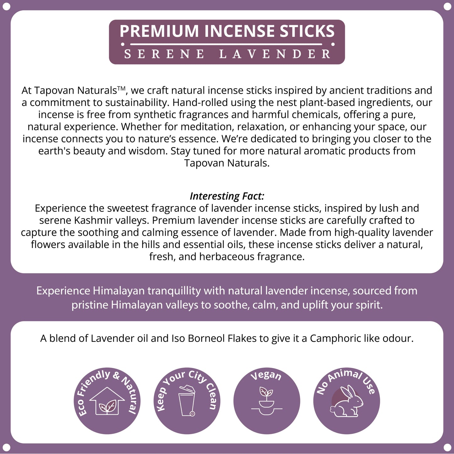 Luxury Lavender Incense Sticks