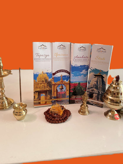 PREMIUM MEDITATION COLLECTION (160 Sticks, Pack of 4)  - SANDAL, ROSE, NAGCHAMPA & MUSK