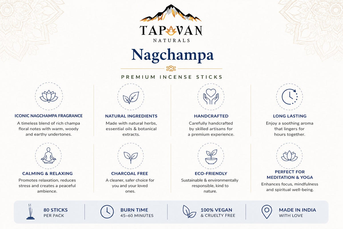 Nagchampa Incense Sticks Pack of 4 with Stick Stand