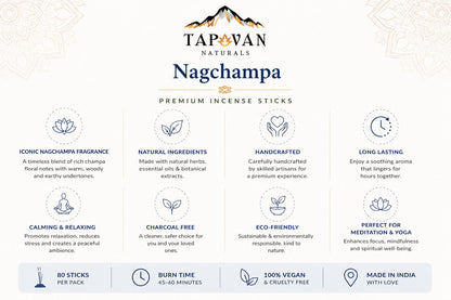 Nagchampa Incense Sticks Pack of 4 with Stick Stand