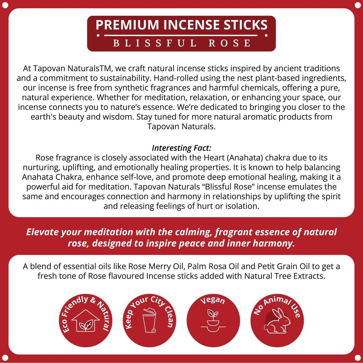 Premium Rose Incense Sticks