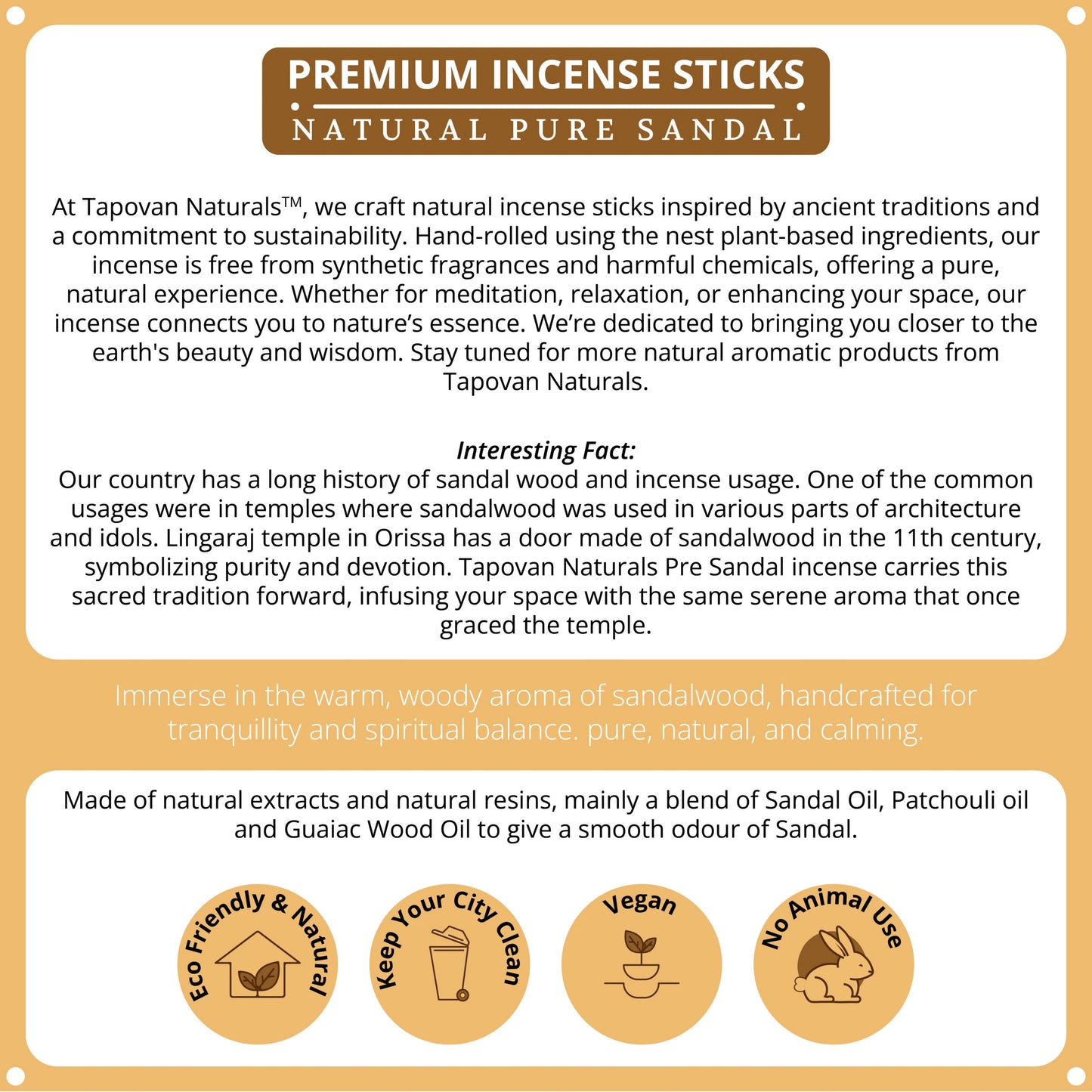 Pure Sandalwood Incense Sticks
