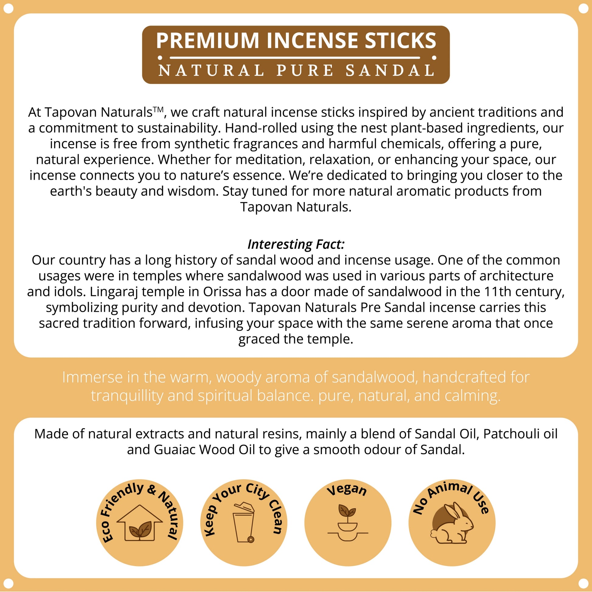 Pure Sandalwood Incense Sticks