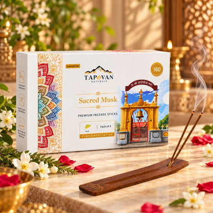 Sanctuary Musk Incense Sticks Pack of 4 with Stick Stand