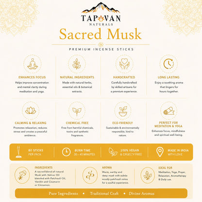 Sanctuary Musk Incense Sticks Pack of 4 with Stick Stand
