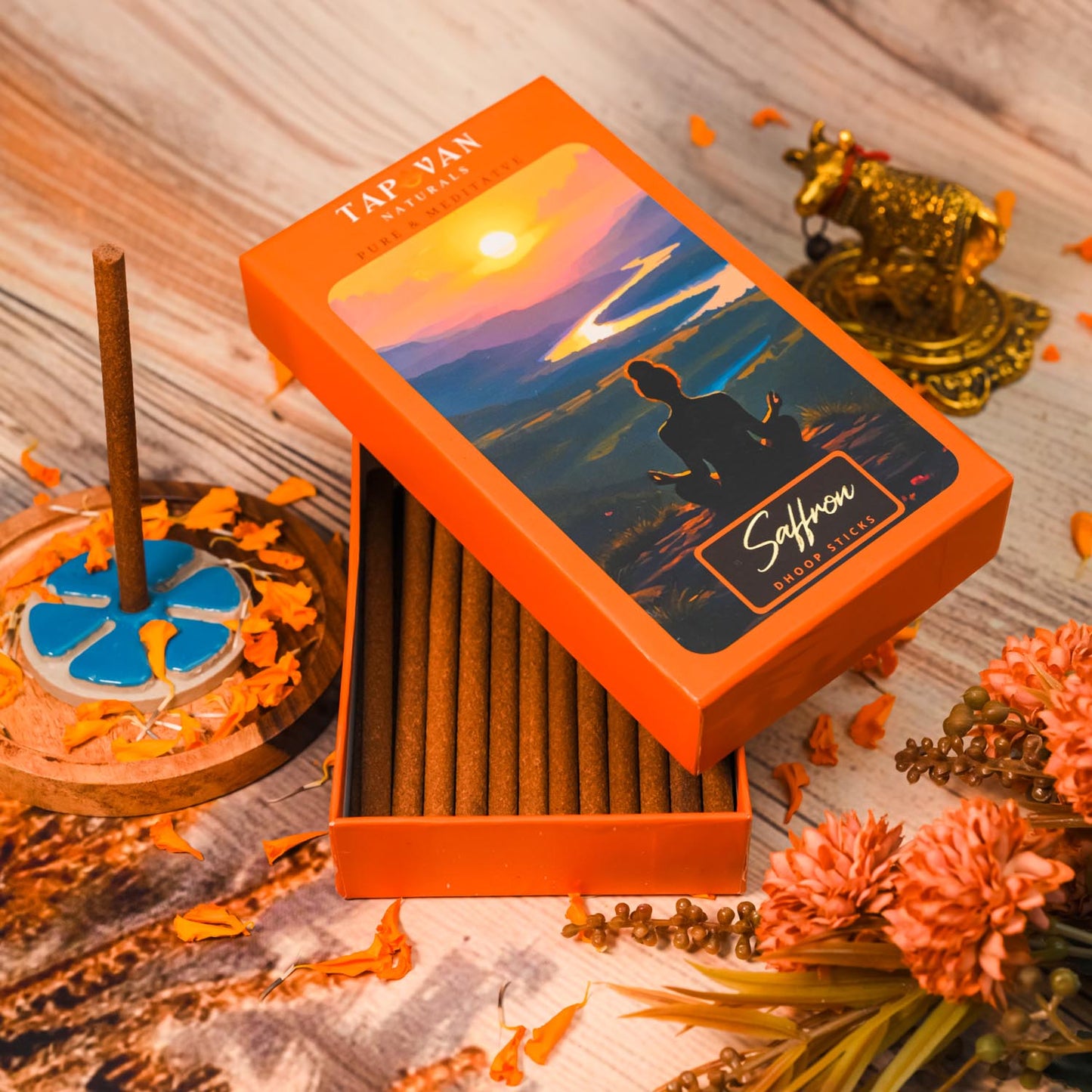 Sacred Saffron Bambooless Dhoop Sticks