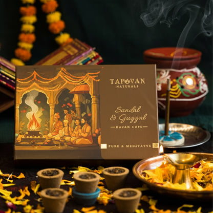 Sandal & Guggal Sambrani Havan Cups