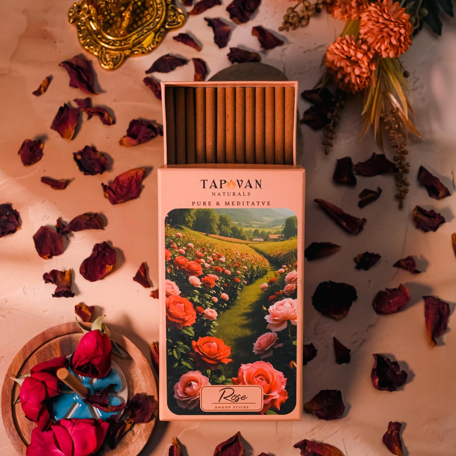 Charcoal-Free Rose Dhoop Sticks