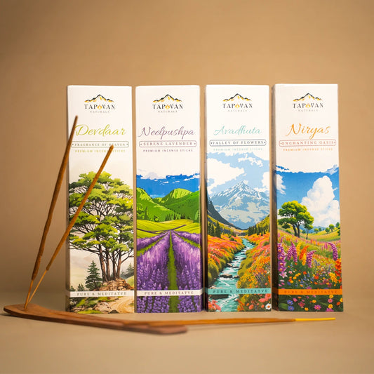 PREMIUM FOREST & FLORA COLLECTION (160 Sticks, Pack of 4) -  VALLEY OF FLOWERS, ENCHANTING OASIS, LAVENDER, DEVDAAR