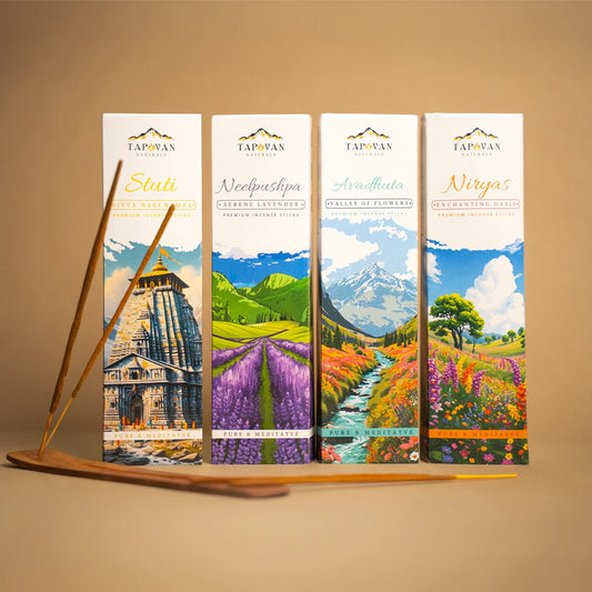 LUXURY FLORAL EXTRAVAGANZA COLLECTION (160 Sticks, Pack of 4) NAGCHAMPA, VALLEY OF FLOWERS, ENCHANTING OASIS AND LAVENDER