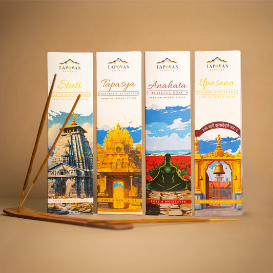 PREMIUM MEDITATION COLLECTION (160 Sticks, Pack of 4)  - SANDAL, ROSE, NAGCHAMPA & MUSK